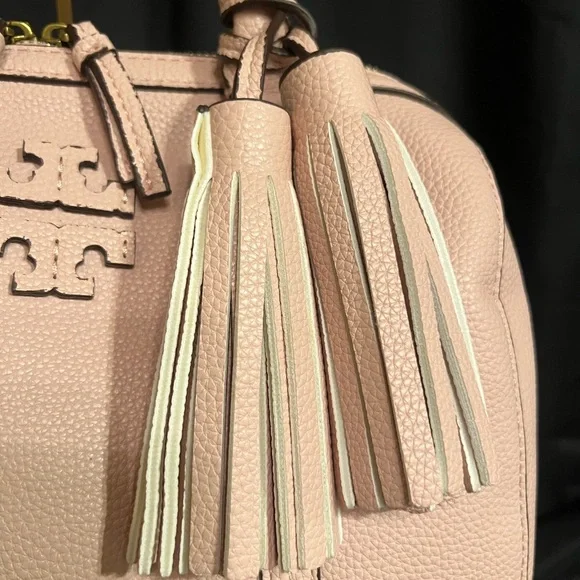 Tory Burch Thea Mini Satchel in Soft Pebbled Pink Leather with Tassels NWT - Picture 10 of 16